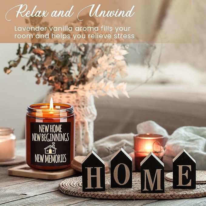 New Home New Beginnings Candle - Housewarming Gifts for Women Men Friends - Hawaii Pineapple Soy Wax Jar Candle - Congratulations New Homeowner, First Apartment - Welcome & Moving Away Gift