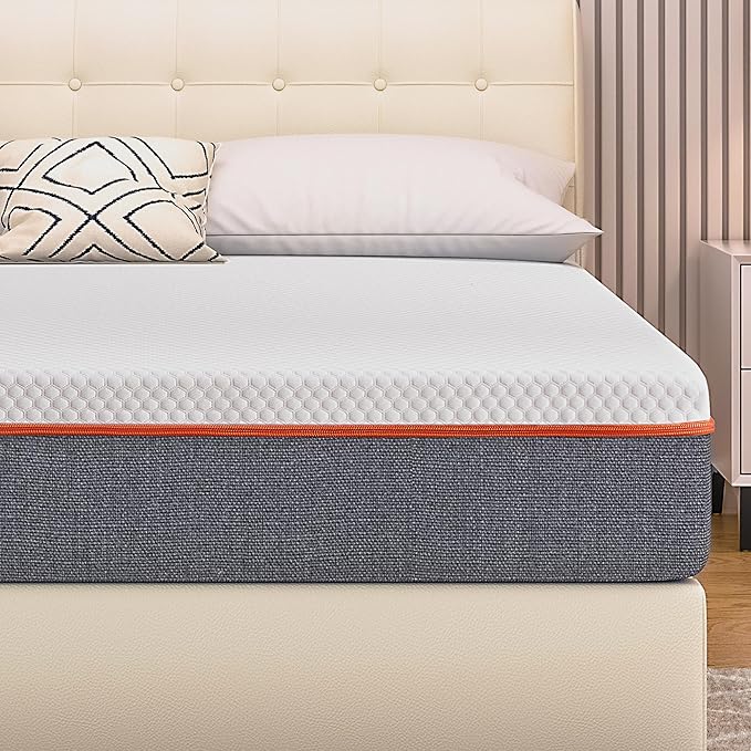 VECELO Charcoal Infused Memory Foam Twin Mattress 8 Inch, Medium Firm Twin Size Bed Mattress with Washable Cover for Twin Bed Frame, Pressure Relieve, Fresh Cooling Comfort