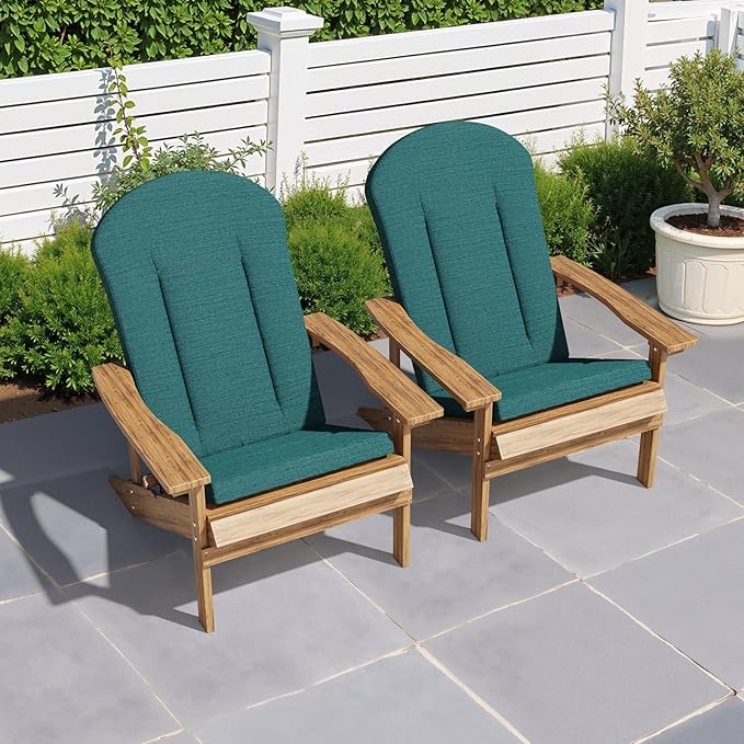 Crestlive Products 50x20 Inch Adirondack Chair Cushions Set of 2 Outdoor Rocking Chair Cushions Water Resistant High Back Patio Replacement Cushions, Malachite
