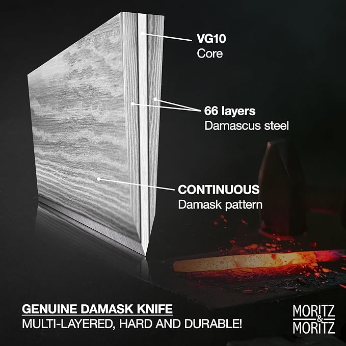 Damascus Knife 8 Inches | Professional Chef’s Knife | 67-Layer Damascus Steel – Razor Sharp Blade – Ergonomic Acacia Wood Handle – Versatile Kitchen Knives