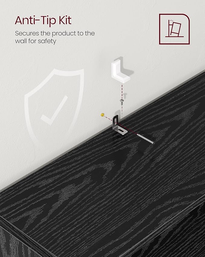 VASAGLE Custos Collection - Bookshelf, 3-Tier Bookcase, Book Shelf, Open Storage Shelf, 9.4 x 31.5 x 32 Inches, for Living Room, Home Office, Dinning Room, Ebony Black ULBC173T56