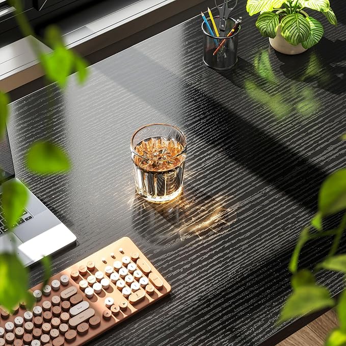 Coleshome 32 Inch Computer Desk, Modern Simple Style Desk for Home Office, Study Student Writing Desk, Black