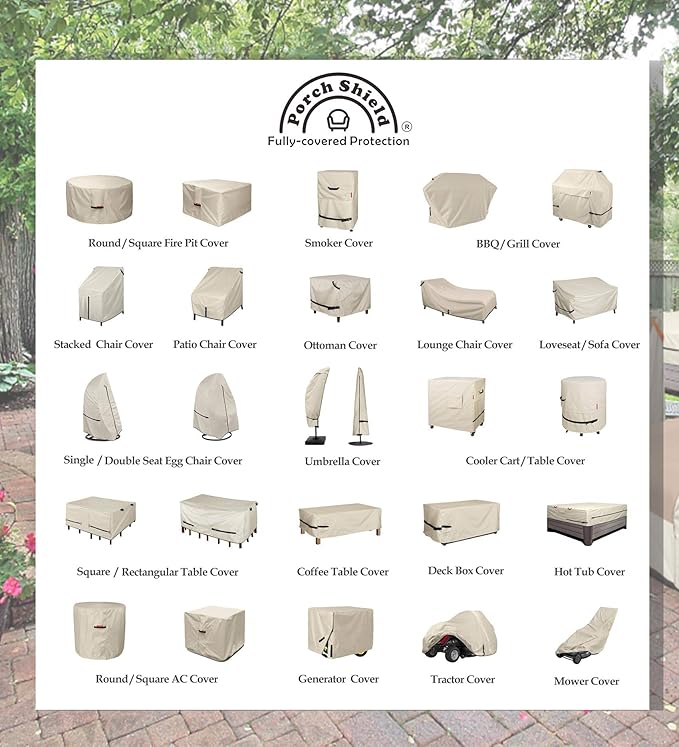 Porch Shield 30 Inch Electric Smoker Cover for Masterbuilt Smoker, Waterproof Heavy Duty Outdoor Smoker Grill Covers 20W x 18D x 33H inch, Beige