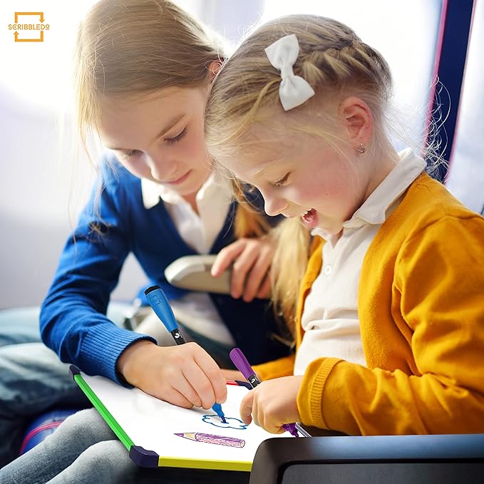 Travel Size Art Coloring White Board for Kids 9”x12” Car Airplane Travel Essentials Kids Travel Accessories Travel Games for Kids Travel Toys for toddlers 1-3 Plane Travel Games for Kids Ages 4-8 & Up