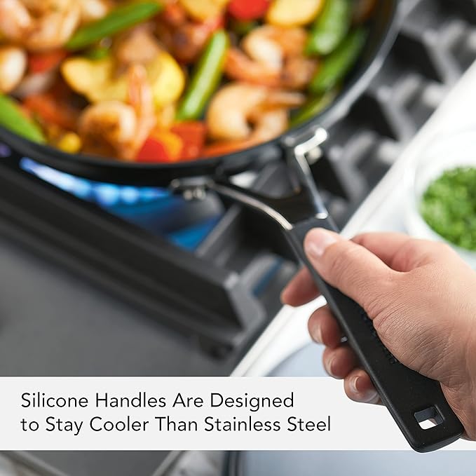 KitchenAid Hard Anodized Nonstick Frying Pans/Skillet Set, 8.25 Inch and 10 Inch, Onyx Black