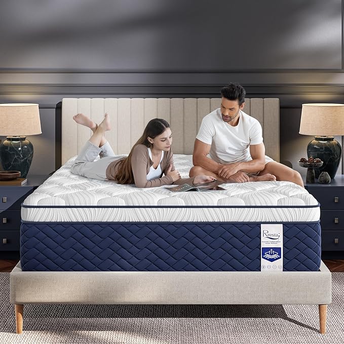 Queen Mattress 14 Inch - Hotel Collection Hybrid Mattress with 5-Zone Support, Luxury Sleep Comfort, Extra Back & Hip Support, Fiberglass-Free, CertiPUR-US Certified, 365-Night Trial