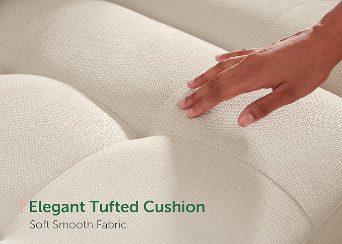 HONBAY Sectional Sleeper Sofa Pull Out Couch, U Shaped Sectional Couch with Storage Chaise, Sofa Bed for Living Room, Beige