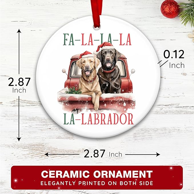 Labrador Retriever Gifts - Festive Dog Ornaments for Christmas Tree, Unique Black Lab and Chocolate Lab Decorations, 2025 Seasonal Labrador Christmas Ornaments, Ideal Black Dog Gifts for Pet Lovers