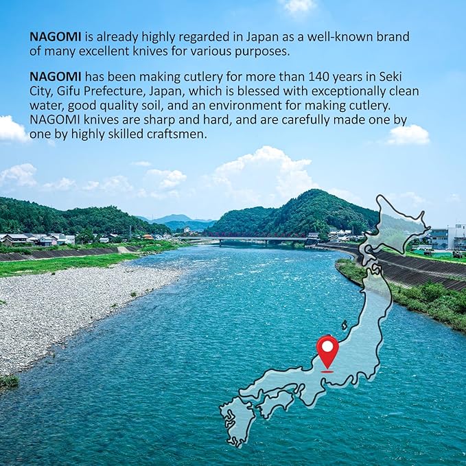 NAGOMI] 7-Inch All-Purpose Knife for Meat, Fish, Vegetables | Professional-Quality Japanese SANTOKU Kitchen Knife with Ergonomic Handle | Stainless Steel Ultra Sharp | Gift Box