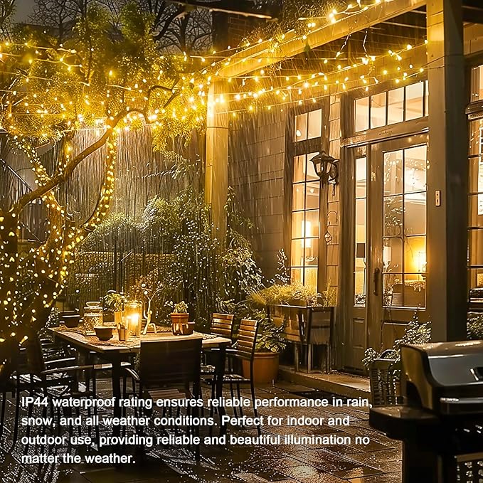 JMEXSUSS 150 LED String Lights Indoor Plug in, Connectable Warm White Christmas Lights for Bedroom, 59ft 8 Modes Twinkle Fairy Light Outdoor for Room Classroom Party Christmas Tree Decor