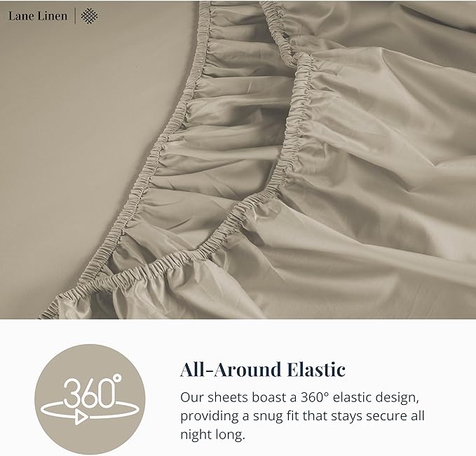 LANE LINEN Queen Size Bedding Set – 100% Cotton Queen Size Bed Set with 600 Thread Count, Soft & Cooling Fabric, Value Bedding for Daily Use, Hotel Sateen Finish, 15" Deep Pocket – Linen