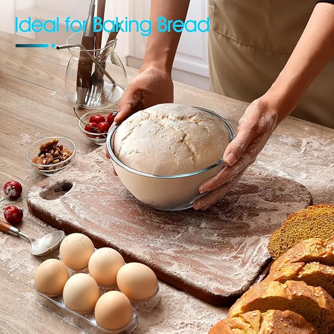 NUTRIUPS Glass Bowls Set Cereal Bowl Glass Salad Bowls Small Bowl for Kitchen (50oz-set of 2)