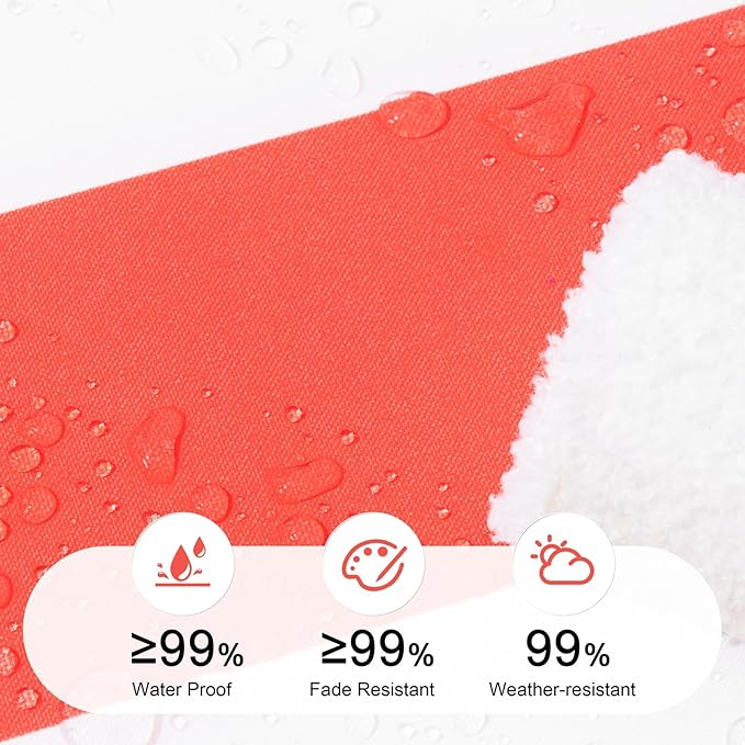 Crestlive Products Chaise Lounge Cushions Set of 2, Outdoor Cushions for Patio Furniture, Water Resistant Lounge Chair Cushion for Pool, Deck, Lawn, 72''L x 21''W, Red White Stripe