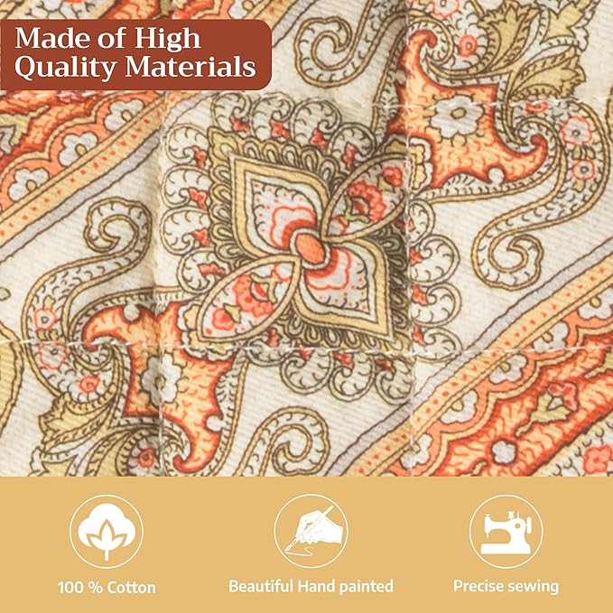 Maison d' Hermine Pot Holders 100% Cotton Heat Resistant Potholders 8" x 8" Hot Pads with Loop for Thanksgiving Christmas Decorations BBQ Cooking Baking Handling Hot Pans (Pack of 1, Kashmir Paisley)