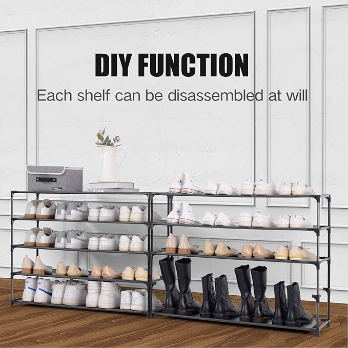 Shoe Rack -Premium Non-Woven Shoe Storage, Shoe Organizer for Closet, Entryway, Garage & Hallway, Sturdy & Durable Shoe Rack Shelf