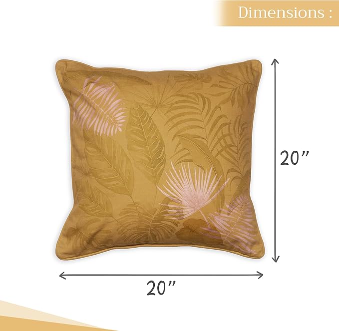 Maison d' Hermine Decorative Pillow Covers 20x20 Inch Square 100% Cotton Throw Pillow Covers with Invisible Zipper Cushion Case for Living Room Couch, Chair, Sofas, Bedroom, Home (Creole - Caramel)