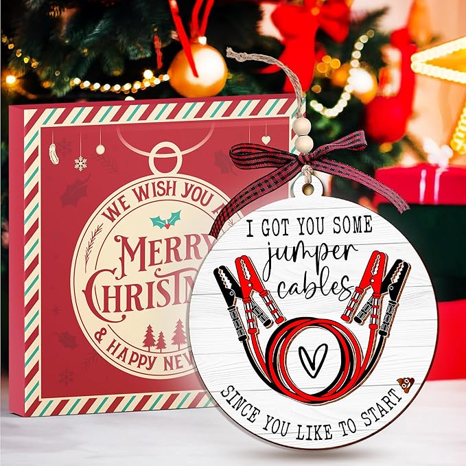 Funny Ornaments for Adults, Great Christmas Ornaments & Jumper Cables Ornament - Unique Gag Gifts for Christmas Tree - Novelty Items and Adult-Themed Funny Gifts for Christmas