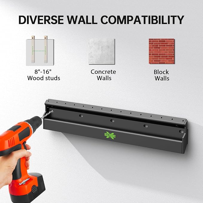 No Stud TV Wall Mount Low Profile for Most 26-60" Televisions up to 100 lbs,No Dril Monitor Mount for Drywall, Studless Wall Mount Bracket Max VESA 400x400mm for Flat Screen&Curved TVs, Easy Install