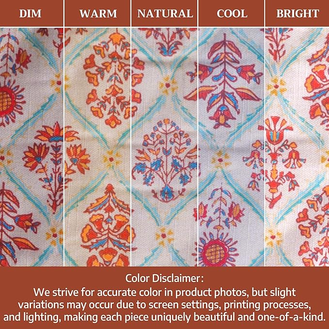 Maison d' Hermine Double Oven Mitt (7" x 35") 100% Cotton Heat Resistant BBQ Cooking Gloves with Loop for Thanksgiving Christmas Decorations Baking Cooking Barbeque Handling Hot Pan (Romane)