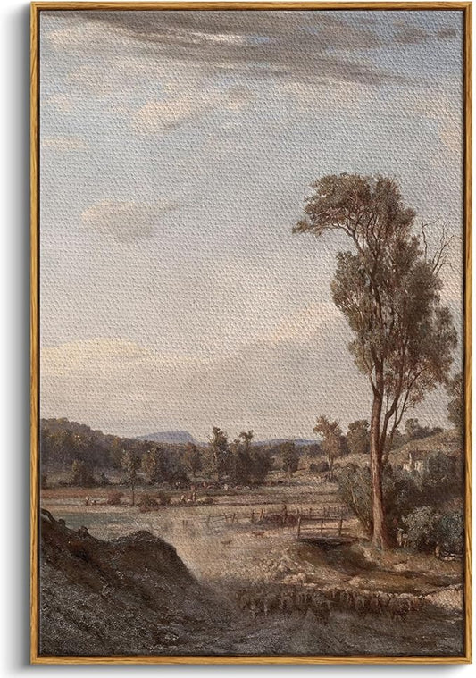 InSimSea Framed Wall Art for Living Room Classical Landscape Canvas Wall Decor Rustic Countryside Scenery Artworks Print Bathroom Pictures Wall Decorations Large Farmhouse Wall Art Home Decor 24x36in