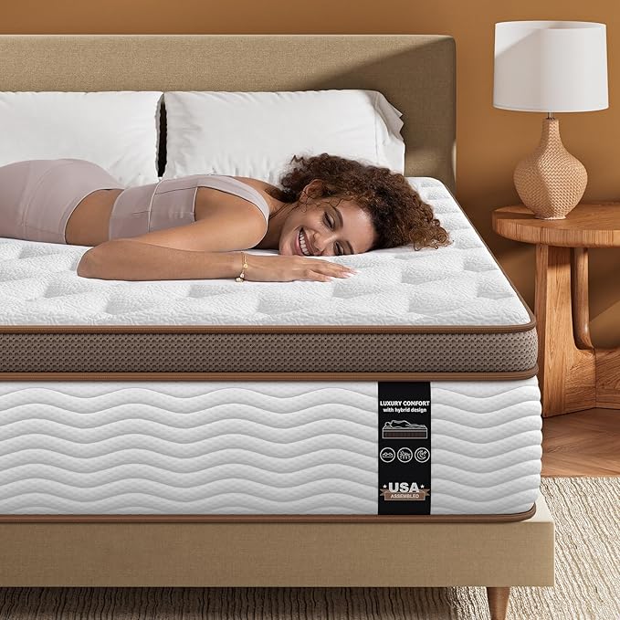 BedStory Full Size Mattress Medium Firm - 12 Inch Hybrid Mattress Full with 2.0mm Advanced Pocket Springs - Optimal Spine Alignment and Motion Isolation, CertiPUR-US Certified