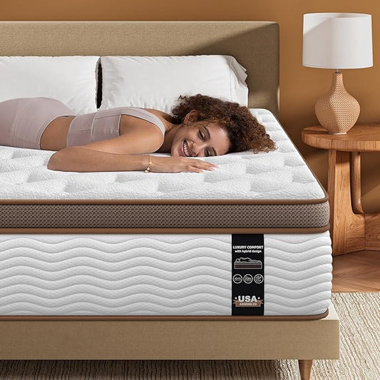 BedStory Full Size Mattress Medium Firm - 12 Inch Hybrid Mattress Full with 2.0mm Advanced Pocket Springs - Optimal Spine Alignment and Motion Isolation, CertiPUR-US Certified