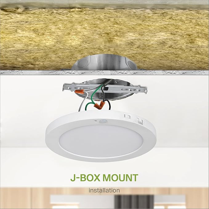 ASD LED 9" Round Flush Mount Ceiling Light Fixture, Low Profile Surface Lighting | 5CCT, Motion Sensored, Ultra-Thin, ETL Listed | 15W 1300LM 2700-6000K 120V | Kitchen, Bedroom, Hallway Lamp | White