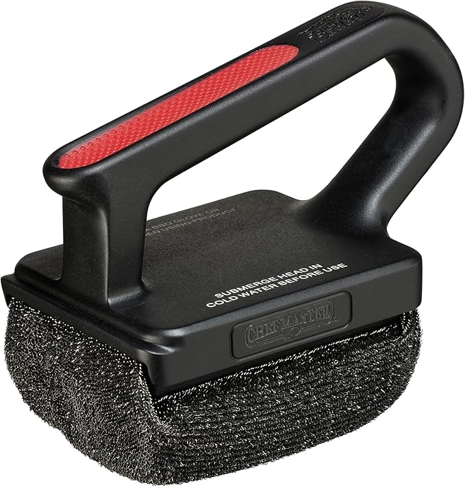 Chef Master Grill Brush Bristle Free Powered by ScrubDaddy, Steam Clean Grill Brush for Blackstone Grill, Flat Top Griddle & Skillet, Porcelain, Weber Gas, Charcoal Grill for Diner & Restaurant -90016