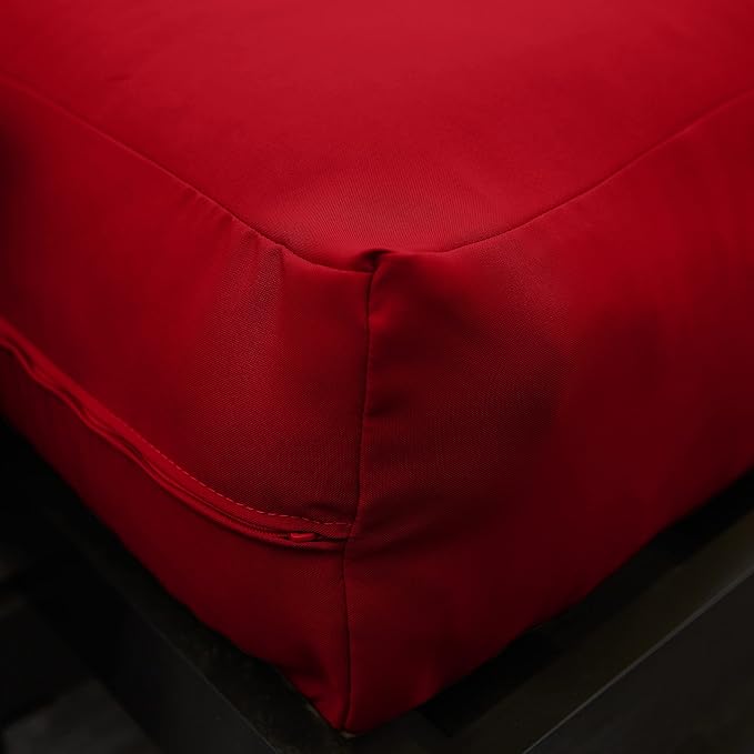 Mozaic Full Size 8-Inch Cotton Twill Gel Dual Memory Foam Futon Mattress, Red
