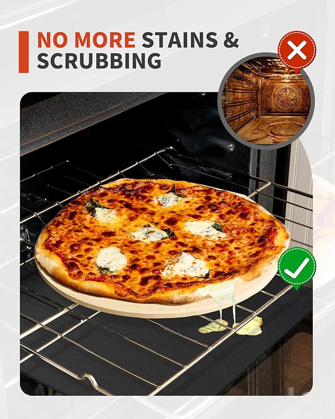 3 Pack Oven Liners for Bottom of Oven, 17x25" Large Heavy Duty Non-Stick Reusable Oven Mat for Electric, Gas, Toaster & Convection Ovens - BPA & PFOA Free, Dishwasher Safe, Kitchen Essentials, Black