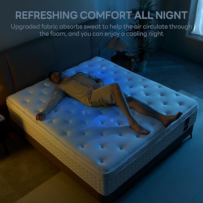 LIKIMIO 10 Inch Full Mattress, Cool Hybrid Mattress in a Box, Gel Memory Foam, Individual Pocket Springs for Strong Edge Support, Motion Isolation, Pressure Relief, Oeko-TEX & CertiPUR-US, SG Made