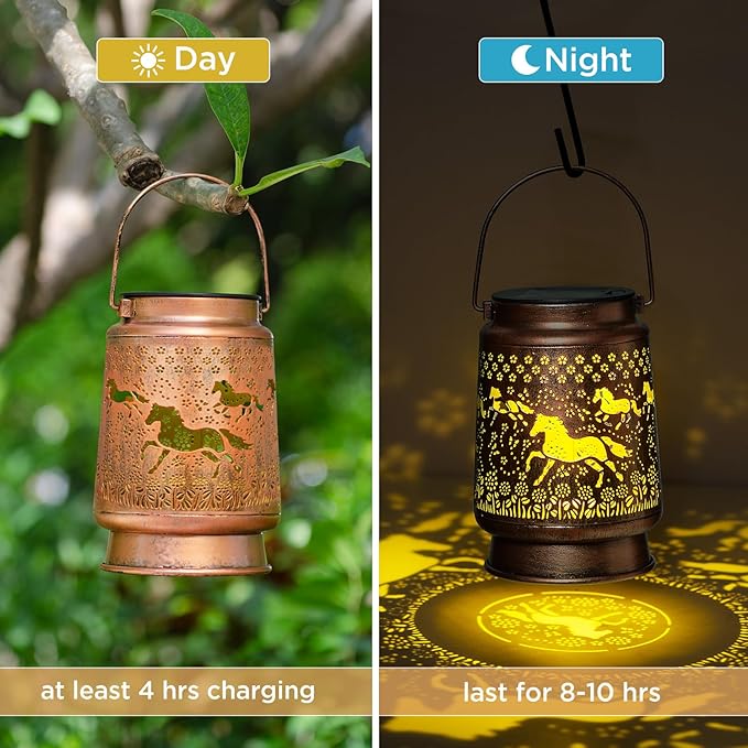 Horse Lover Solar Light Gift for Mom Grandma Women Sister, Hanging Image Horse Lights, Yard Corridor Garden Decor, Mother's Day Horse Gifts, Thanksgiving Day, Christmas Day, Birthday