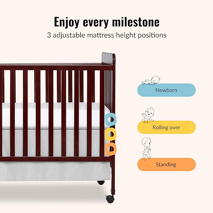 Dream On Me Carson Classic 3-in-1 Convertible Full-Size Baby Crib in Espresso, GreenGuard Gold & JPMA, 4 Mattress Heights, Converts to Day & Toddler Bed, Locking Wheels, Classic Nursery Design