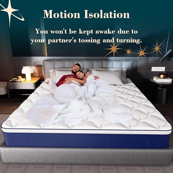 12 Inch Hybrid Queen Mattress in a Box - Gel Memory Foam & Pocket Springs for Back Pain Relief, Soft & Plush Fiberglass-Free Bed, 120-Night Trial, CertiPUR-US Certified, 60x80 Inches