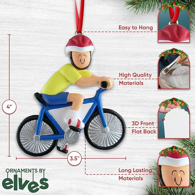 Personalized Bicycle Ornament 2025 - Dirt Track Racing Ornament Mountain Bike Christmas Cyclist Dirt Bike Christmas Vehicle Decorations Ornaments for Tree