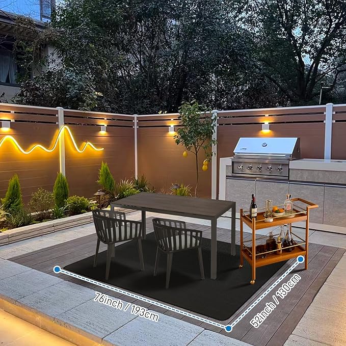 76"×52" Under Grill Mat for Outdoor Grill,Double-Side Fireproof & Heat-Resistant Outdoor Grill Mat,Protective Mat for Patio,Courtyard,Tabletop