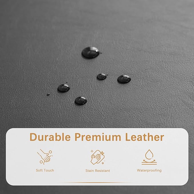 HUIMO Faux Leather Storage Ottoman Bench 50.3 Inch Extra Long PU Upholstered Bedroom Bench with Large Storage Space for The Living Room, Entryway, Bedroom Hold Up to 300lbs (Black)