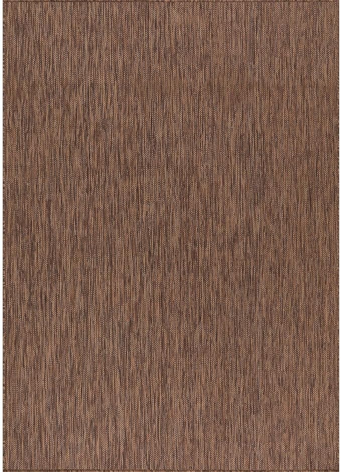 Washable Indoor Outdoor Rug 6x9 Weather Resistant Area Rugs Modern Solid for Porch Deck Balcony Backyard Patio Outside Carpet (6 X 9 Gold Brown)