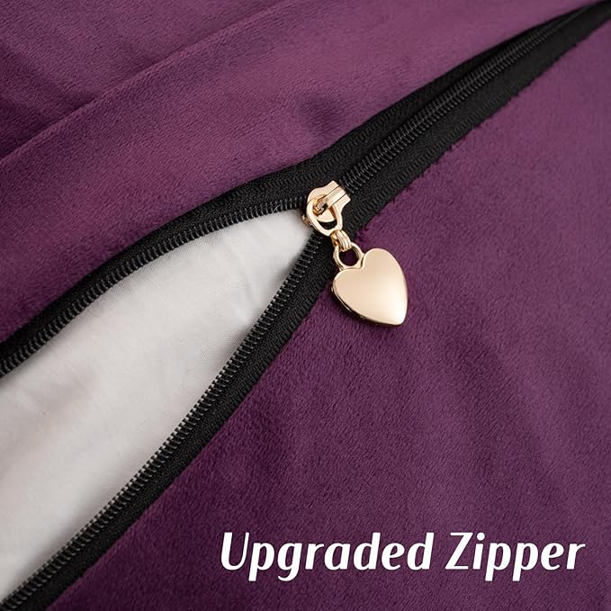 FUTEI Purple Chenille Throw Pillow Covers 22x22 Inch Set of 2,Soft Cozy Bound Edge Design Cushion Case,Home Decor for Couch Bed Living Room