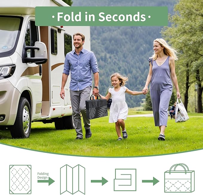 Outdoor Rug 6’x9’ Waterproof for Patio Clearance, Reversible Indoor Outdoor Plastic Straw Camping Rug Carpet, RV Mat, Large Area Rug for Deck, Backyard, Balcony, Porch, Beach, Black & Grey