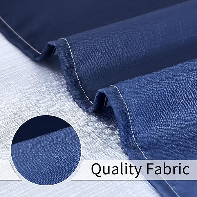 96 inch Blue Shower Curtains for Bathroom, Ombre Textured Fabric Long Shower Curtain Set with 12 Hooks, Machine Washable, Navy Indigo Blue Bathroom Decor 72 x 96 Extra Long