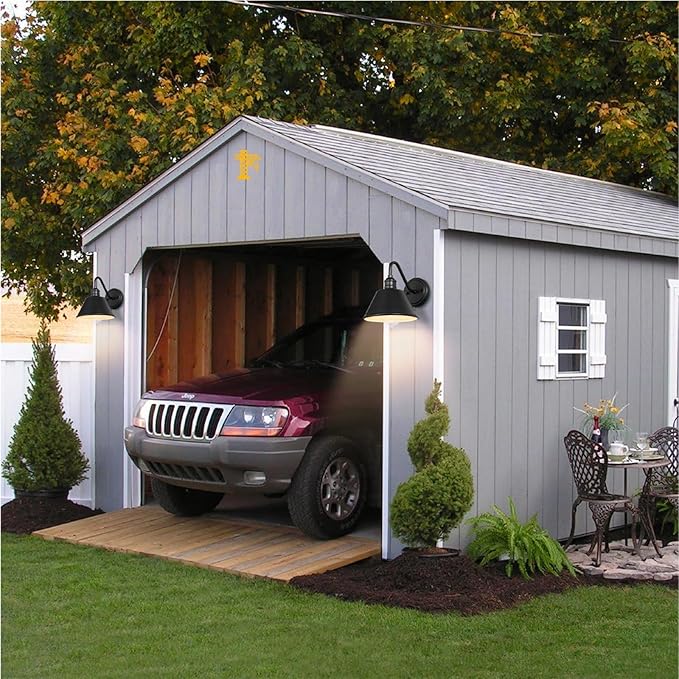 2-Pack Gooseneck Outdoor Light Fixtures, Outdoor Wall Sconces, Farmhouse Barn Light for Porch, Matte Black Iron Wall Light, Waterproof & Anti-Rust, Garage, Patio, Garden, E26 Base