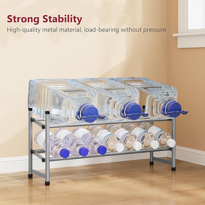 Tajsoon 2 Tier Expandable Shoe Rack for Closet, 28“-41“Adjustable & Stackable Shoe Shelf Storage, Metal Shoe Rack Organizer for Front Door Entrance, Closet, Garage, Entryway, Grey