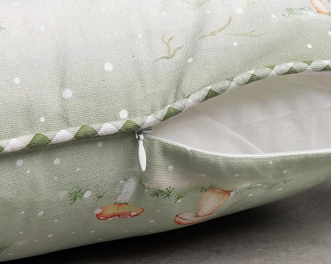 Maison d' Hermine Decorative Pillow Covers 20x20 Inch Square 100% Cotton Throw Pillow Covers with Invisible Zipper Cushion Case for Living Room Couch, Chair, Sofas, Bedroom, Home (Winter Mornings)