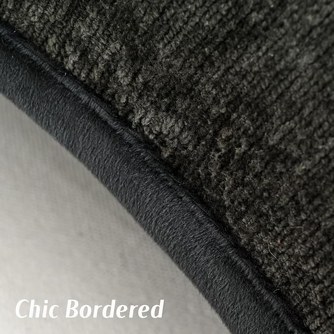 FUTEI Black Chenille Throw Pillow Covers 18x18 Inch Set of 2,Soft Cozy Bound Edge Design Cushion Case,Home Decor for Couch Bed Living Room