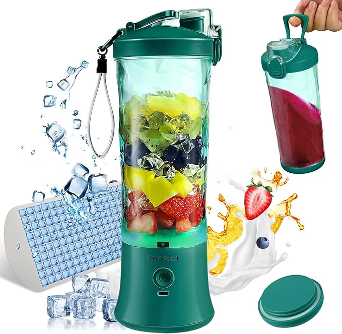 Portable Blender for Smoothies, Freshly Squeezed Juices, Milk shakes and Baby food, 20 oz BPA Free, Suitable for Outdoor Sports, Family, Travel.((green))