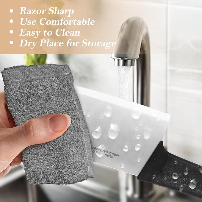 7.6 in. Professional Kitchen Knife, Sharp 9Cr18MoV High Carbon Steel Clever Knives, Lightweight and Anti-Slip, Suitable for Cutting Vegetables, Meat and Fruits in Daily Use, Gift Box Included