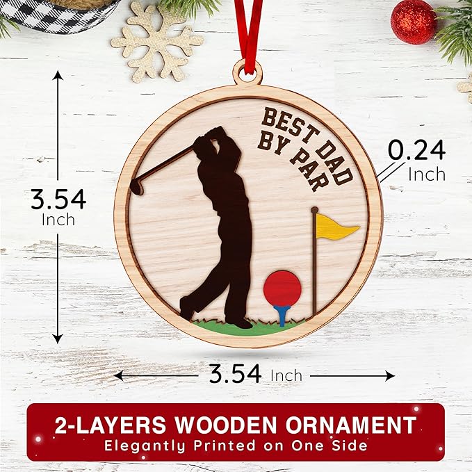 Golf Ornaments for Christmas Tree - Unique Golf Themed Christmas Ornaments for 2025, Perfect Dad Gifts, Ideal for Golf Enthusiasts, Stylish Ornament for Men and Women, Funny 2025 Ornament