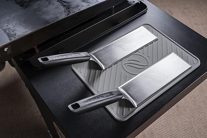 BLACKSTONE 5550 Extra Long Griddle Spatula Set of 2- Perfect Heavy-Duty Stainless Steel Premium Flat Top BBQ Grill Accessories, Non-Slip Plastic Handle, Heat Resistant, Dishwasher Safe Easy to Clean