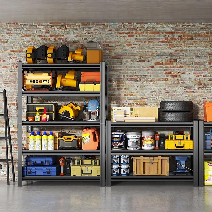 Garage Shelving Wire Storage Shelving Unit 5-Tier Heavy Duty 3000 lbs Load Capacity Storage Shelves, Adjustable Metal Shelves for Garage, Kitchen, and Pantry Storage(35.4"W x 15.7"D x 72"H)